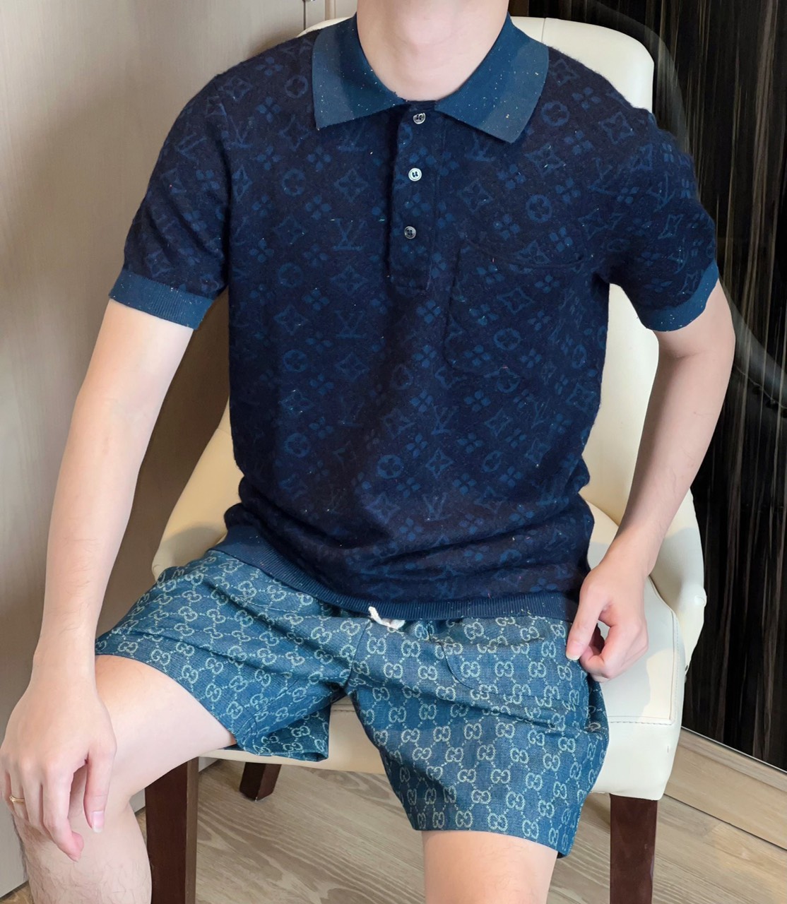 Áo thun chất vải dạ polo LV #22 Áo thun chất vải dạ polo LV
